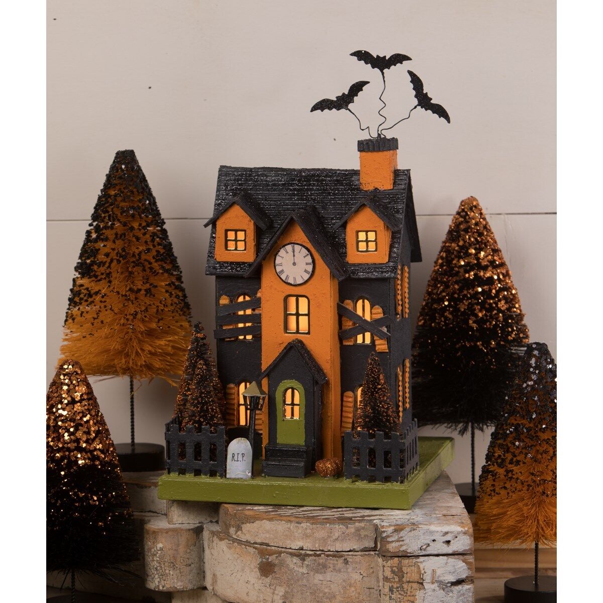 Bethany Lowe Halloween Haunted House Luminary LC0722 - The Primitive Pineapple Collection