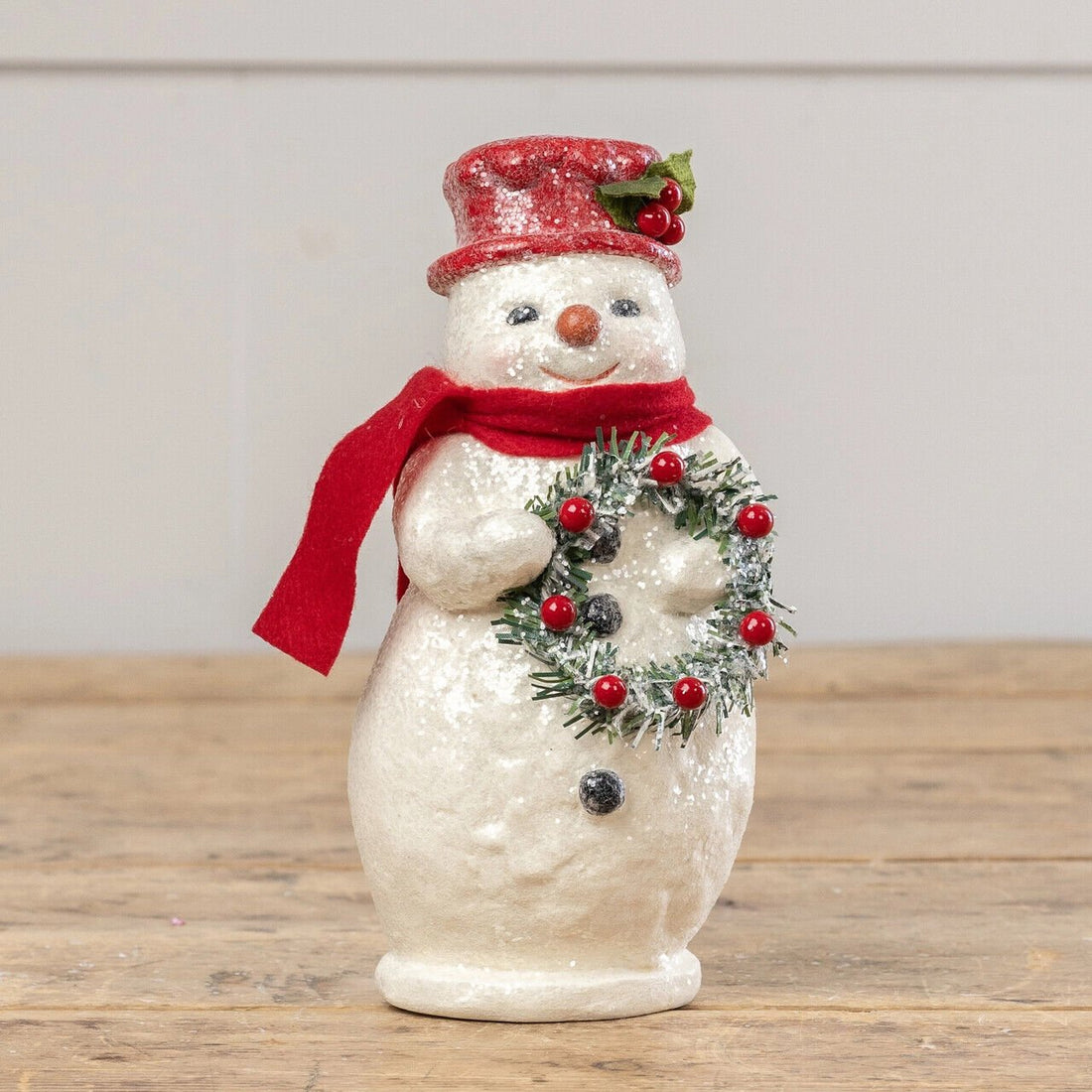 Primitive Ragon House Christmas Holiday 8"Berry Wreath Snowman Vintage Look - The Primitive Pineapple Collection