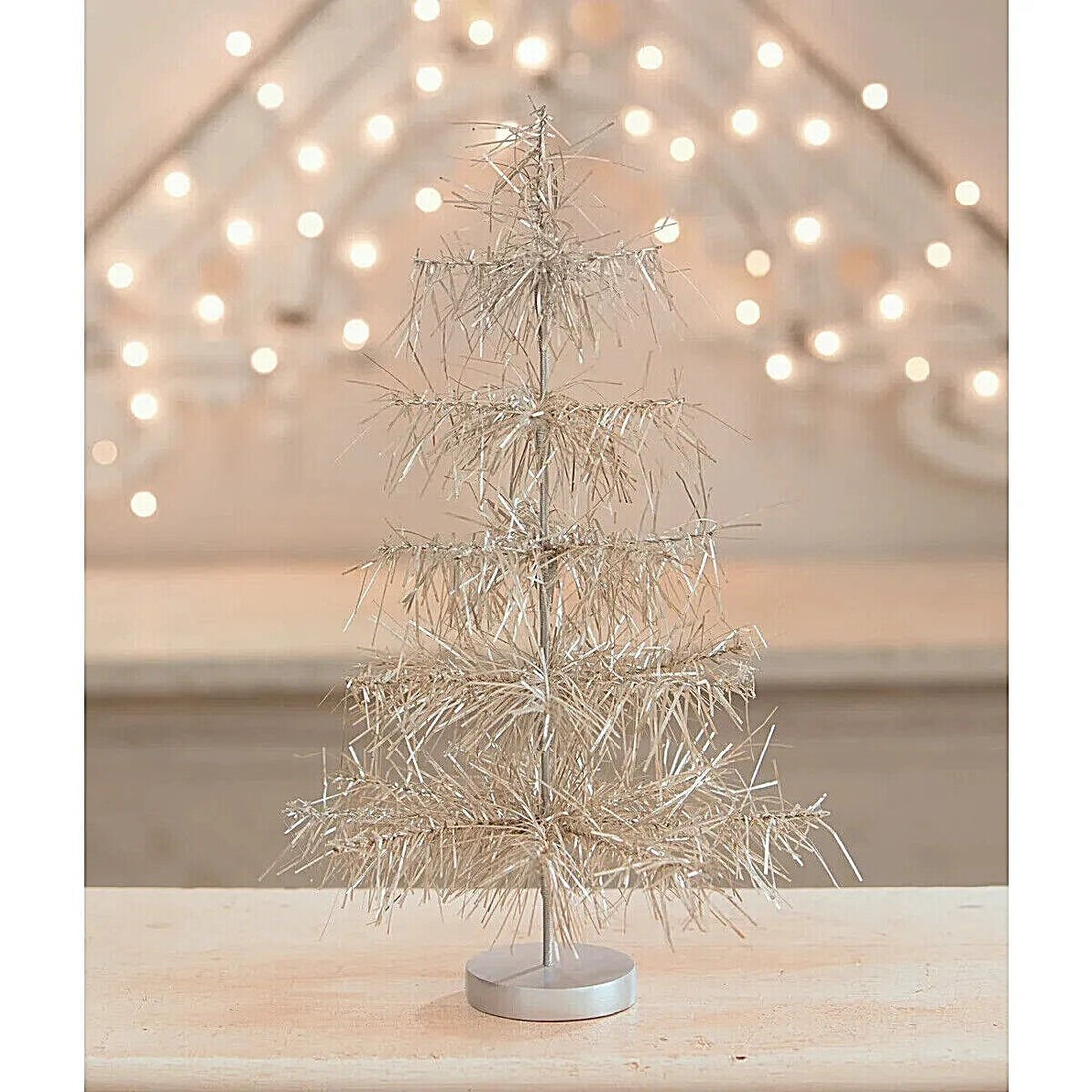 Bethany Lowe Christmas Icicle Shiny Trim Tree 18" LC1609 - The Primitive Pineapple Collection