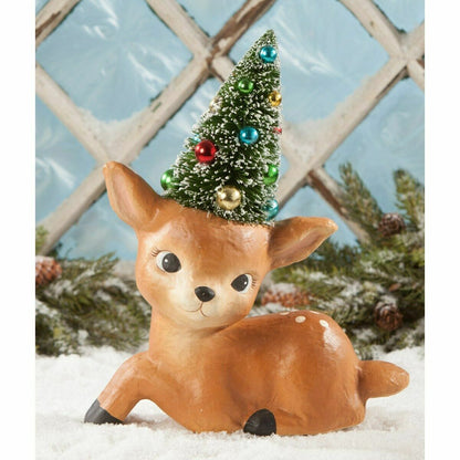 Bethany Lowe Christmas Merry &amp; Bright Resting Reindeer TL8756 - The Primitive Pineapple Collection