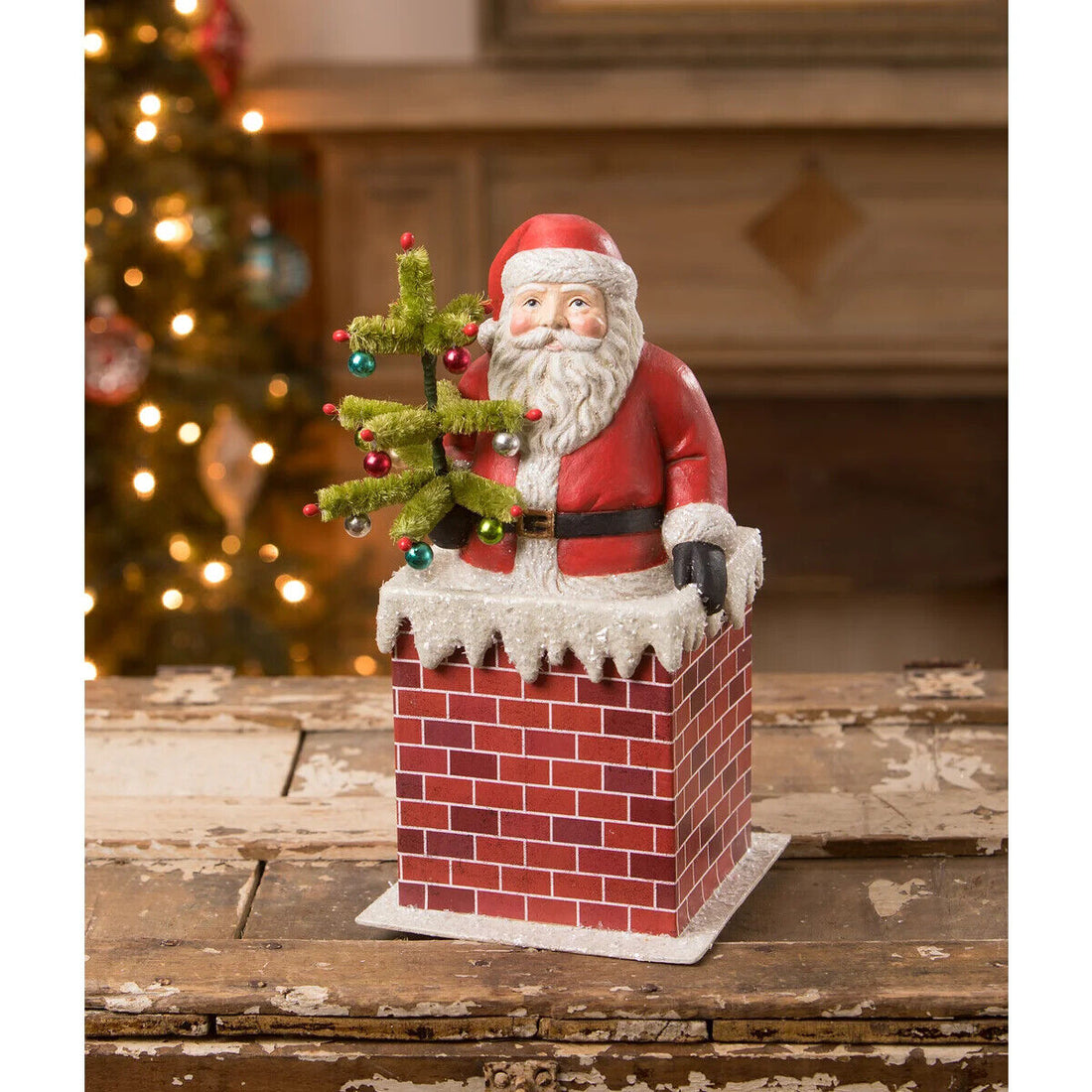 Bethany Lowe Christmas Vintage Santa in Chimney TJ1319