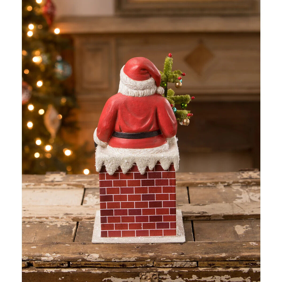 Bethany Lowe Christmas Vintage Santa in Chimney TJ1319