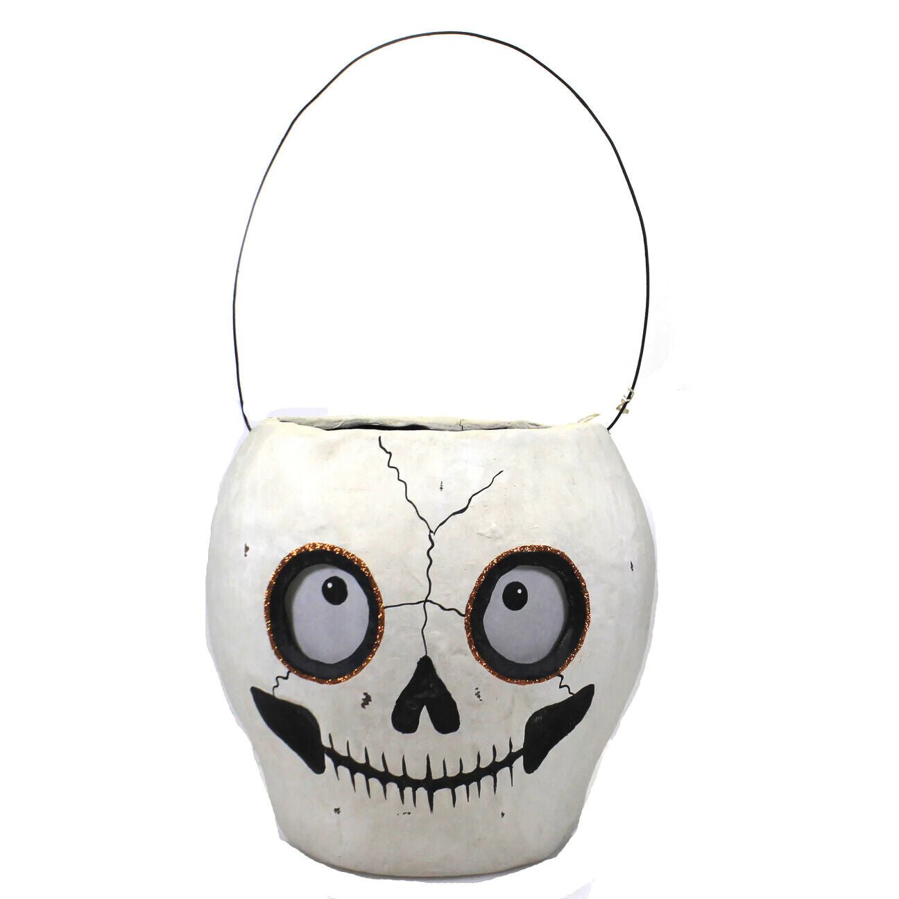 Bethany Lowe Halloween Skull Bucket Paper Mache TJ8658 - The Primitive Pineapple Collection