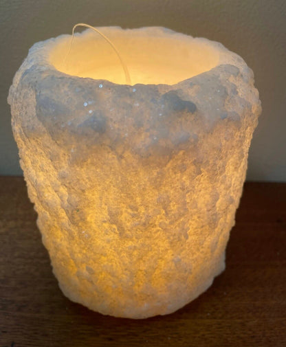 Primitive/Country Handcrafted Electric Hearth Candle Vanilla Stardust 5&quot; x 4&