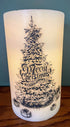 Christmas/Winter Vintage Tree Large 8 Inch LED Vintage Wax Pillar Candle - The Primitive Pineapple Collection