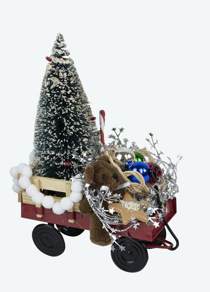 Colonial Byers’ Choice Christmas Wagon Bottle Brush Tree 6762 Authorized Dealer - The Primitive Pineapple Collection