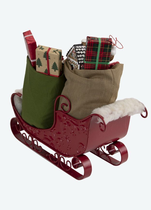 Colonial Byers Choice Christmas Santa Sled Sleigh Toys 3809 Authorized Dealer - The Primitive Pineapple Collection