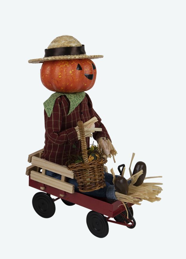 Colonial Byers Choice Halloween Scarecrow in Wagon 7217 Authorized Dealer - The Primitive Pineapple Collection