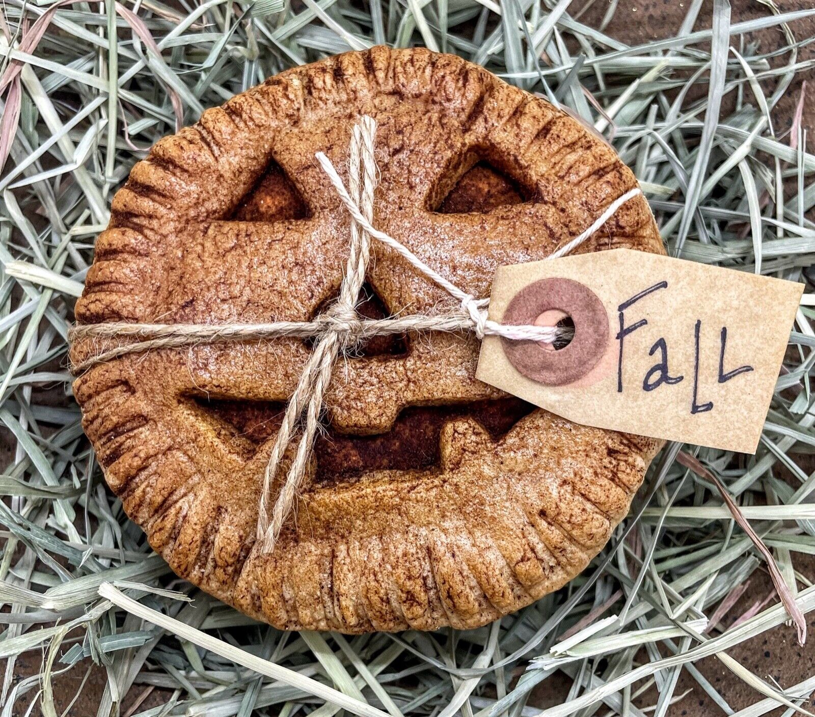 Primitive Colonial Halloween 4” Jack O Lantern Pie Cut Out Pie Choice of Scent - The Primitive Pineapple Collection