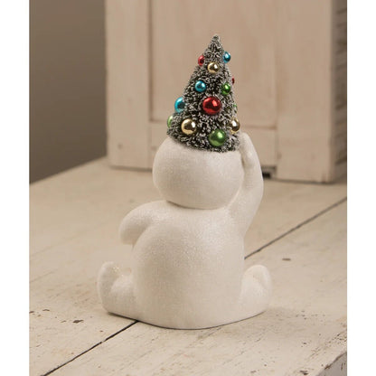 Bethany Lowe Christmas Retro Candy Cane Snowman w/Tree TL1358 - The Primitive Pineapple Collection
