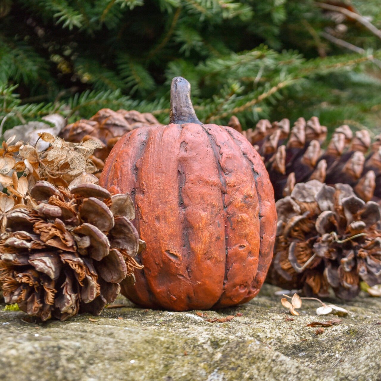 Ragon House Primitive 3&quot; x 3.75&quot;Orange Pumpkin Halloween Fall - The Primitive Pineapple Collection