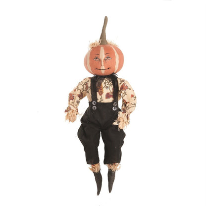 Halloween Folk Art Joe Spencer Parnell Pumpkin Head Boy - The Primitive Pineapple Collection