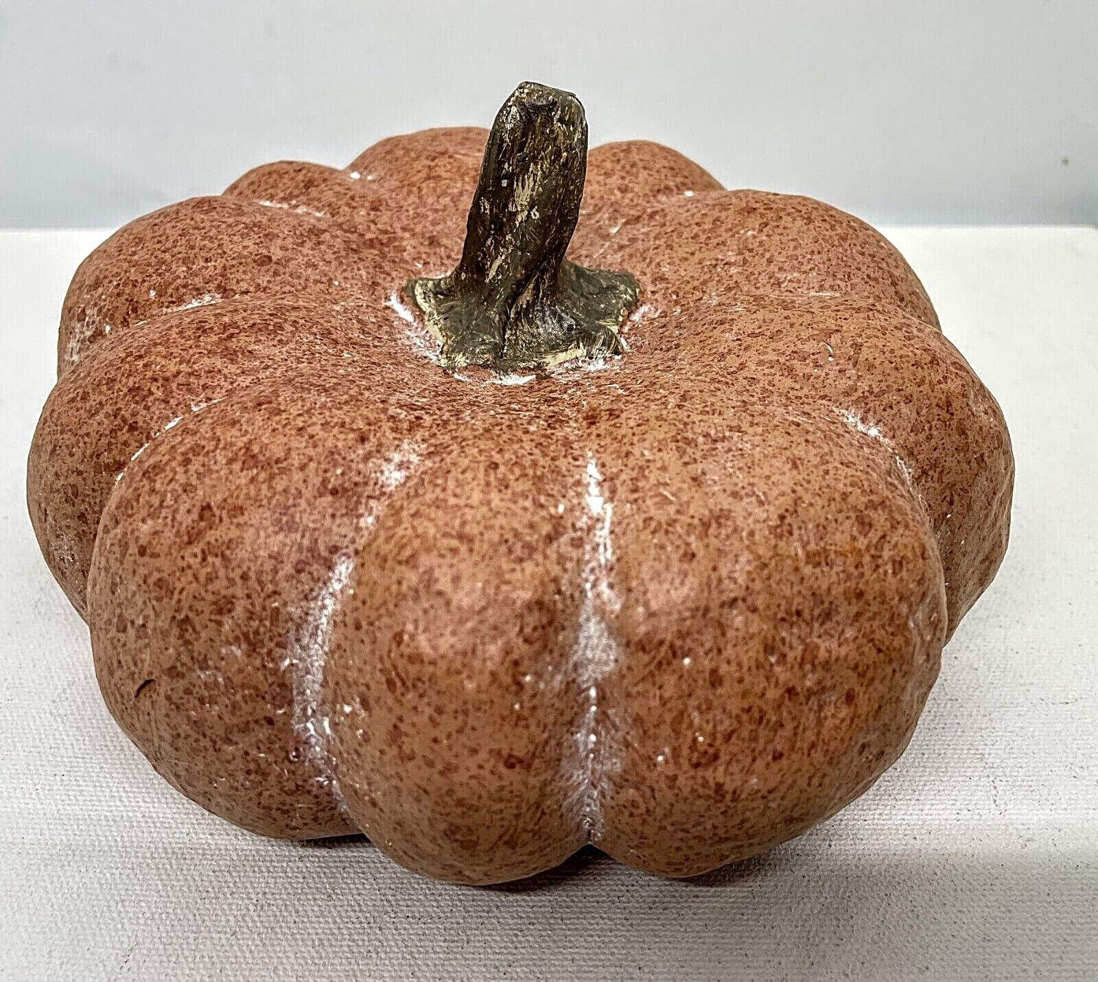 Primitive Fall Large Resin Pumpkin Farmhouse Country 7&quot;w x 4&quot; h - The Primitive Pineapple Collection