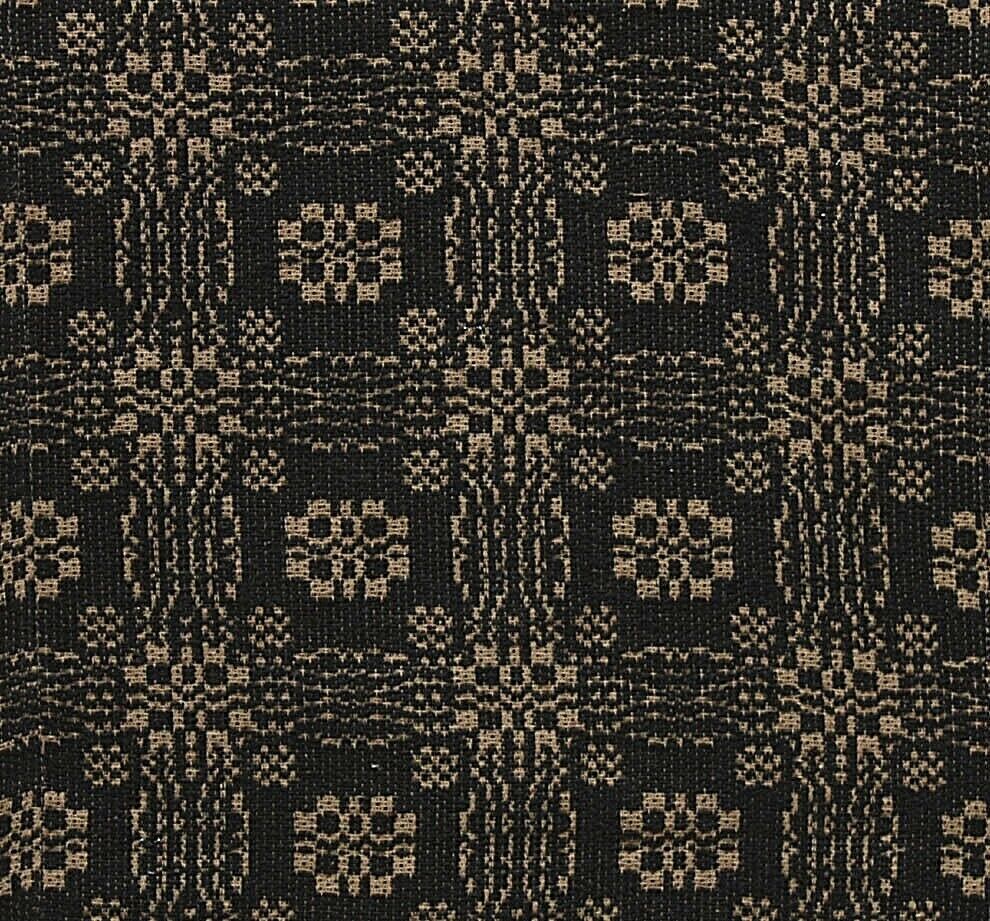 Primitive Gettysburg Black and Mustard 34" Table Topper Textile Farmhouse - The Primitive Pineapple Collection