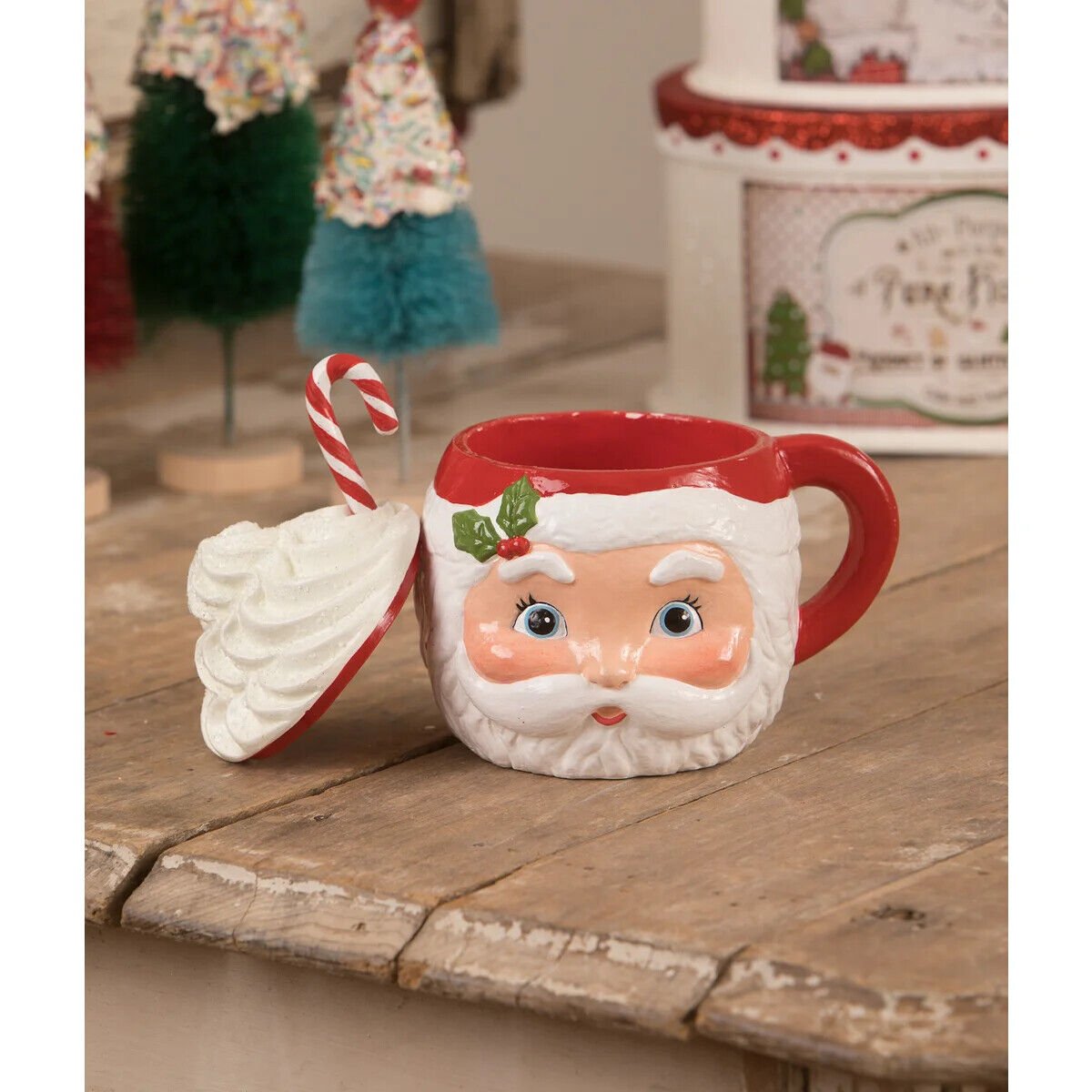 Bethany Lowe Christmas Sweet Tidings Santa Head Mug Container TF1239 - The Primitive Pineapple Collection