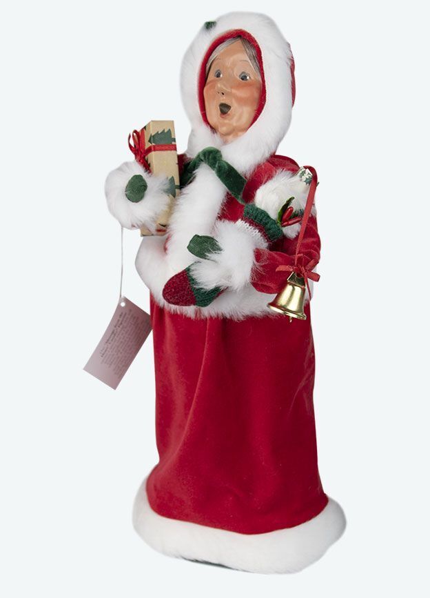 Byers Choice Carolers Christmas Classic Message Mrs Santa w/ Gifts ZBC79WB - The Primitive Pineapple Collection