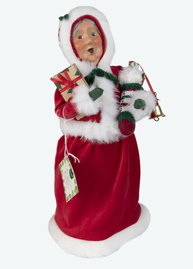 Byers Choice Carolers Christmas Classic Message Mrs Santa w/ Gifts ZBC79WB - The Primitive Pineapple Collection