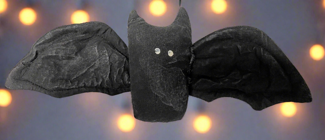 Primitive Fall Halloween Handcrafted 7" Bat Ornie Bowl Filler - The Primitive Pineapple Collection