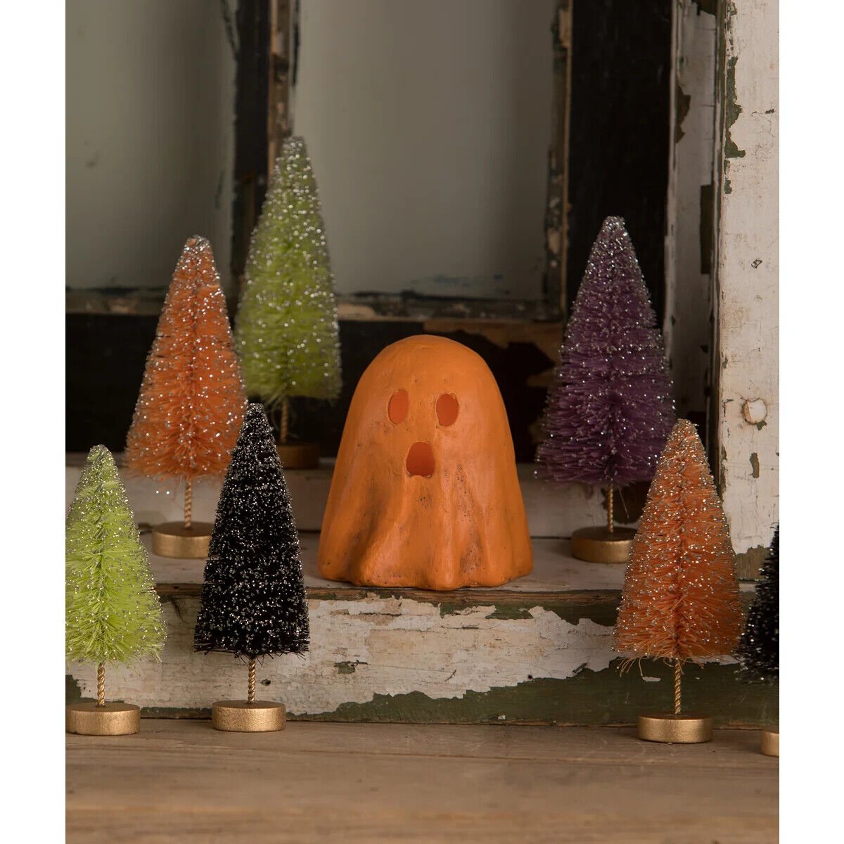 Bethany Lowe Halloween Ghoulish Orange Ghost Luminary TJ1331 - The Primitive Pineapple Collection