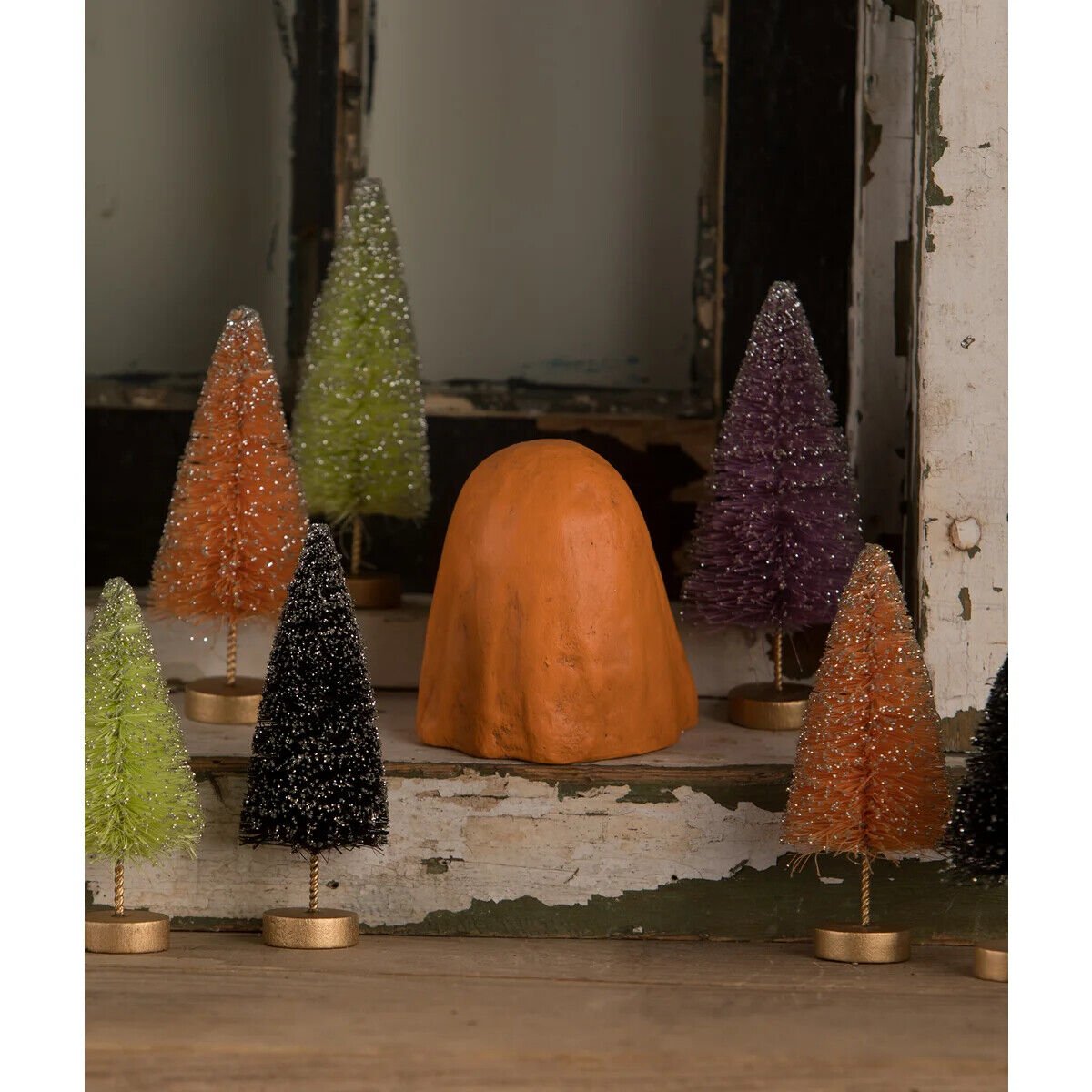 Bethany Lowe Halloween Ghoulish Orange Ghost Luminary TJ1331 - The Primitive Pineapple Collection