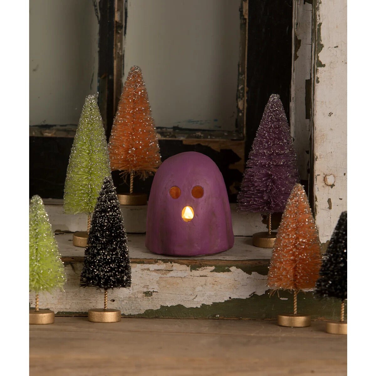 Bethany Lowe Halloween Ghoulish Purple Ghost Luminary TJ1333 - The Primitive Pineapple Collection