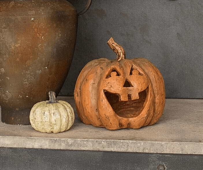 Ragon House Halloween Fall 7&quot; Large Mouth Jack O Lantern Pumpkin - The Primitive Pineapple Collection