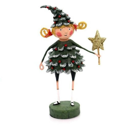 Christmas Tree Girl Figurine Lori Mitchell Gold Star 11056 - The Primitive Pineapple Collection