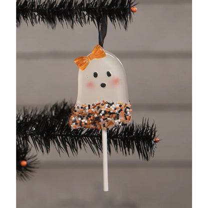 Bethany Lowe Halloween Ghostie Girl Lollipop Ornament w/ Sprinkles TF1261G - The Primitive Pineapple Collection