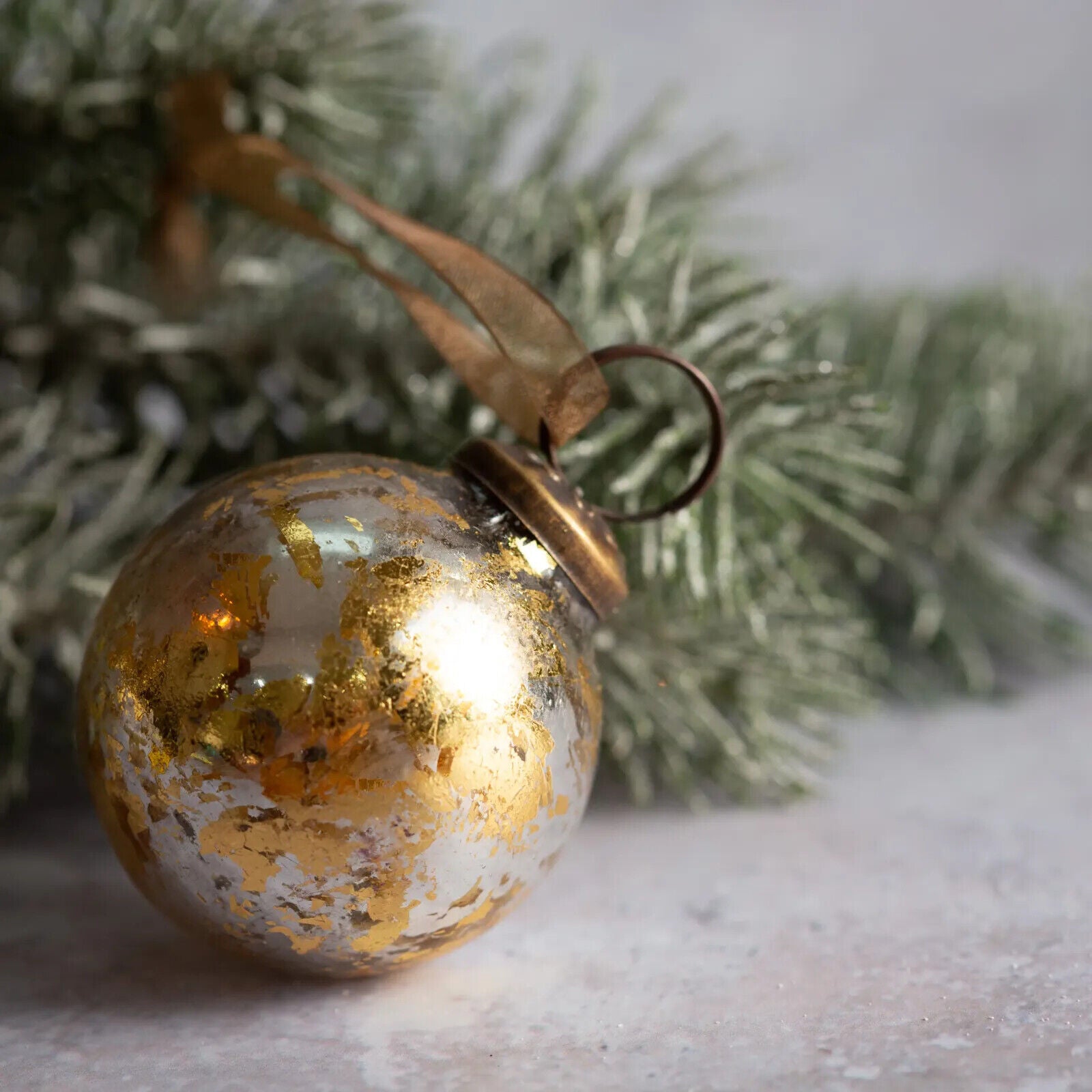 Christmas Handmade 2&quot; Medium Foil Glass Christmas Ball Bauble Collectable - The Primitive Pineapple Collection