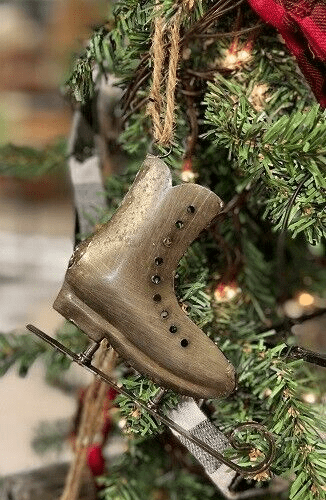 Primitive Christmas Metal Ice Skate Ornament 3.25&quot; - The Primitive Pineapple Collection