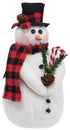 Primitive Christmas Waldo Snowman w/ Candy Cane 9" Doll - The Primitive Pineapple Collection