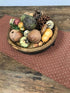 Primitive Cherry Blossom Weave Red Beige 34" Square Table Topper Farmhouse - The Primitive Pineapple Collection