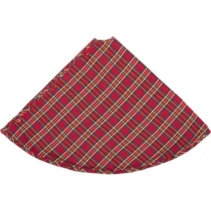 Christmas Holiday Plaid Galway Tree Skirt 48&quot; - The Primitive Pineapple Collection