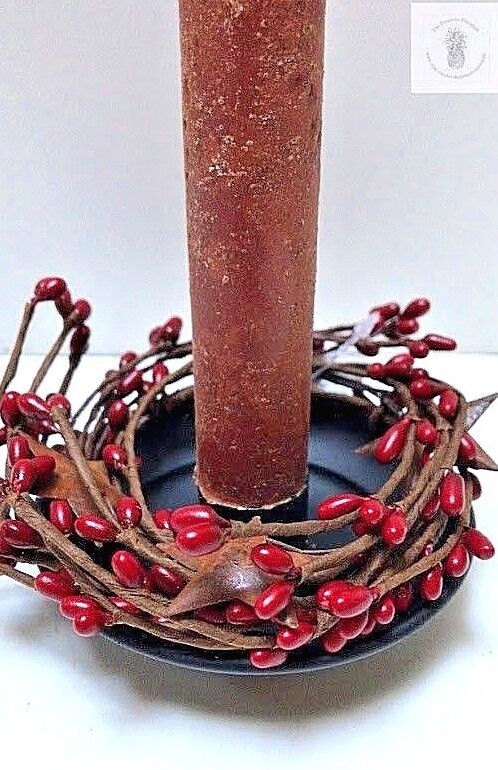 PUMPKIN SPICE Scroll Candle Holder/ Candle/ Ring COMPLETE SET - The Primitive Pineapple Collection
