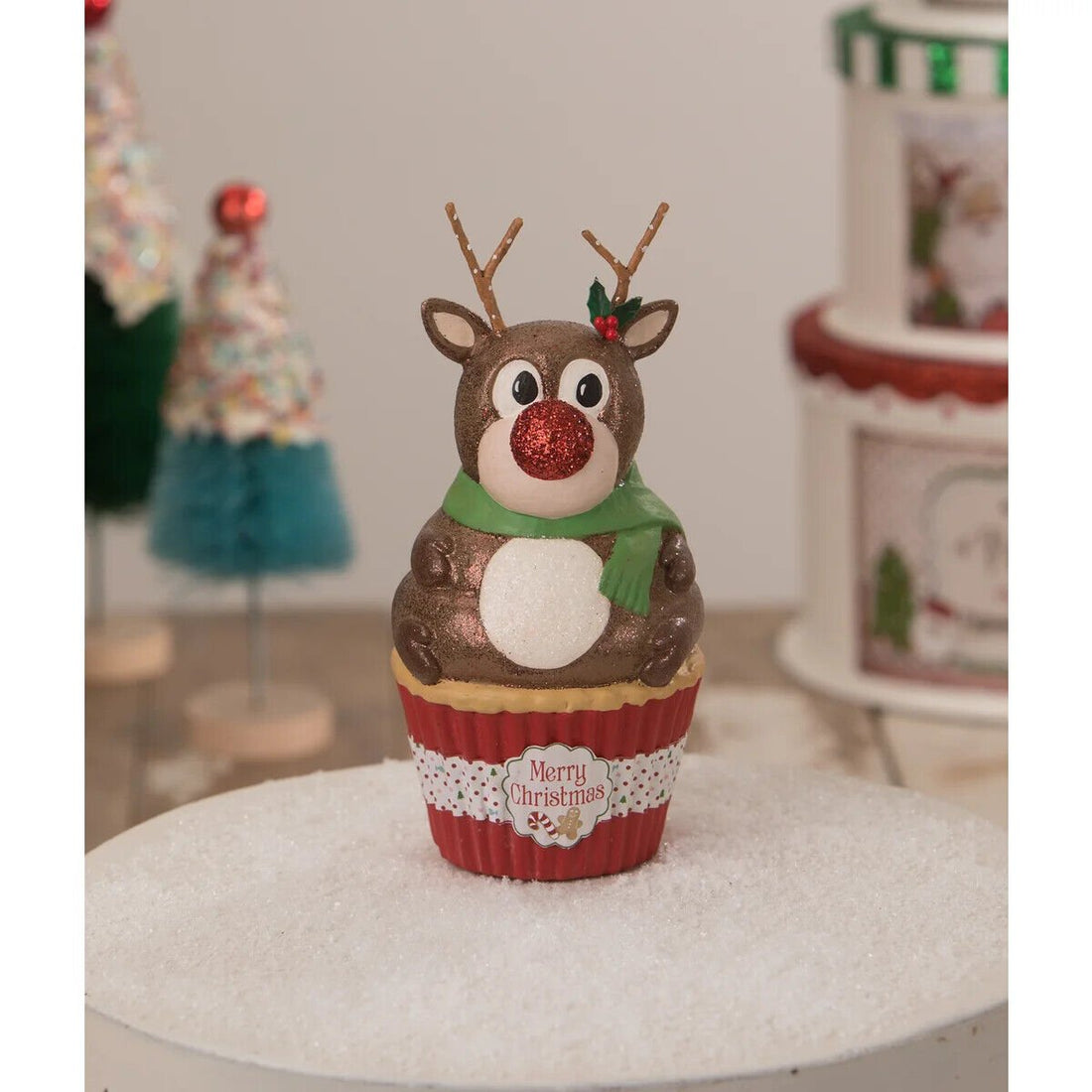 Bethany Lowe Christmas Rudolph Cupcake Container TL1364 - The Primitive Pineapple Collection