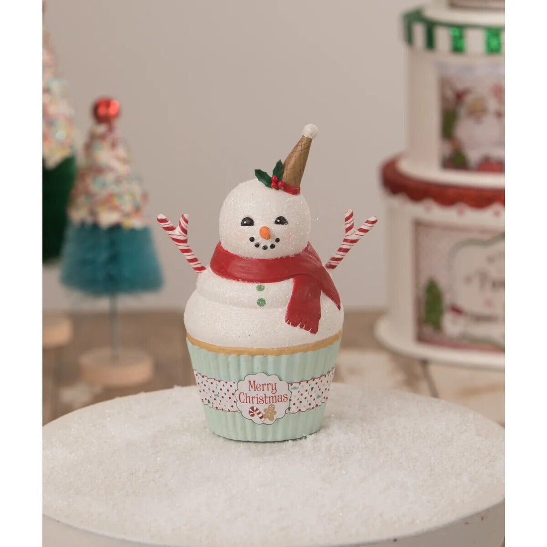 Bethany Lowe Christmas Mr Snow Snowman Cupcake Container TL1362 - The Primitive Pineapple Collection