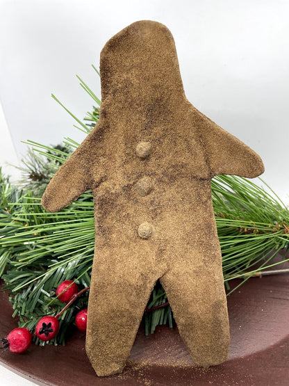 Primitive/Colonial Flat Spiced Gingerbread Men Bowl Filler 8&quot; Christmas - The Primitive Pineapple Collection