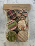 Primitive Folk Art Holiday 3" Christmas Pantry Box Ornaments 6pc set - The Primitive Pineapple Collection