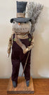 Primitive Folk Art Christmas Snowman Stand 17" with Broom - The Primitive Pineapple Collection