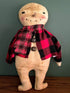 Primitive Handcrafted 12" Snowman in Winter Coat/ Scarf Rusty Bells - The Primitive Pineapple Collection