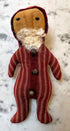 Primitive Handcrafted Vintage Look Striped Santa Bowl Filler Doll 9" - The Primitive Pineapple Collection
