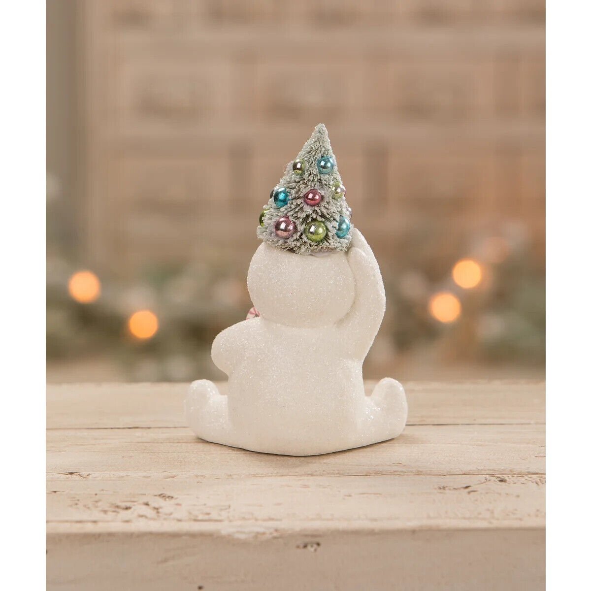 Bethany Lowe Christmas Pastel Candy Cane Snowman With Tree TL1356 - The Primitive Pineapple Collection