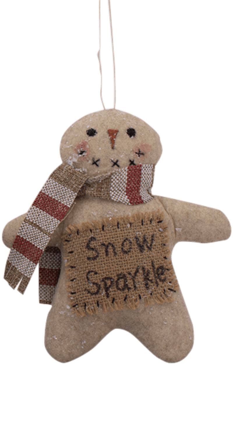 Christmas Folk art Snow Dusted Snowman Doll 8.5&quot; 3 Styles Scarf - The Primitive Pineapple Collection