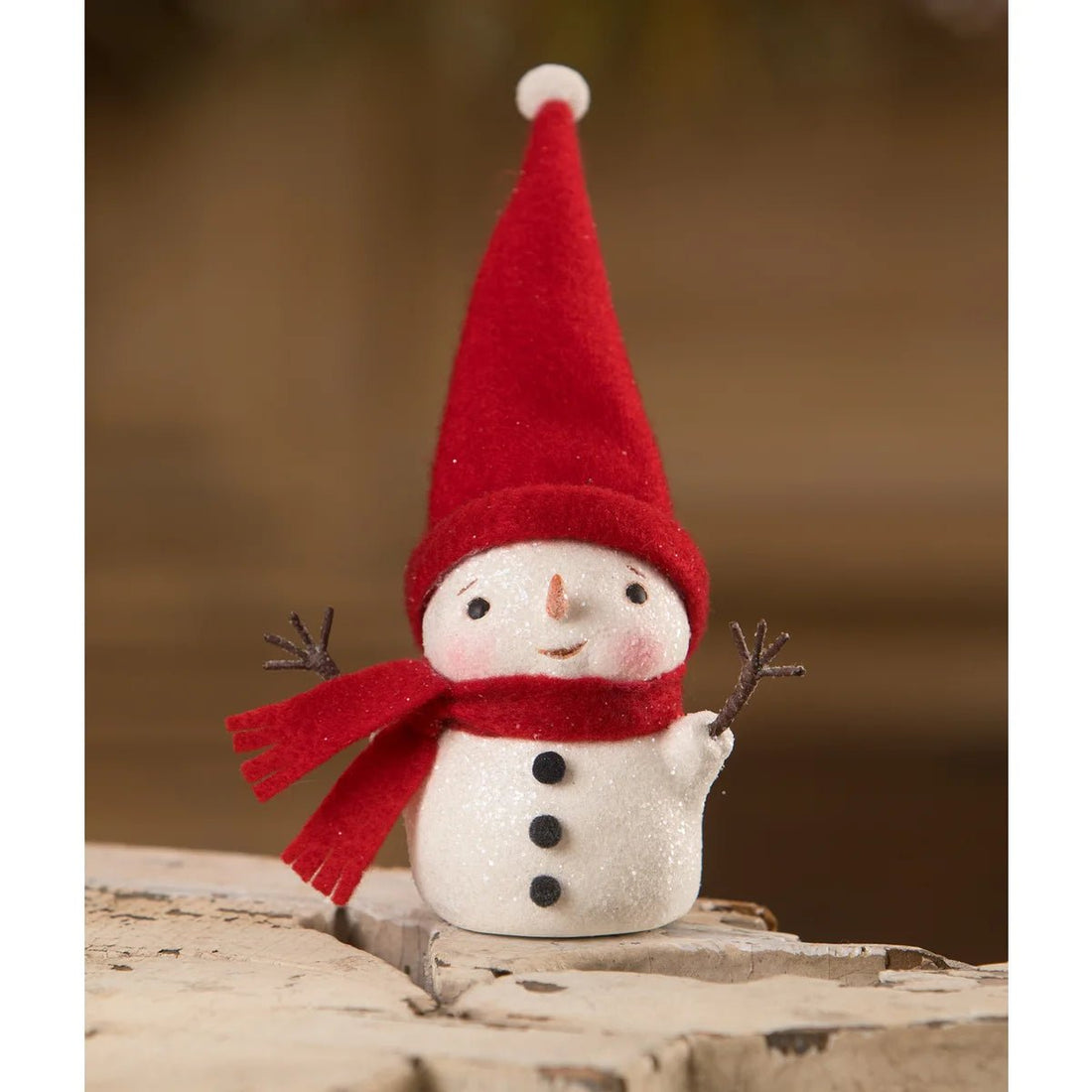 Bethany Lowe Christmas Warm and Cozy Wire Arms Snowman MA1072 Retired - The Primitive Pineapple Collection
