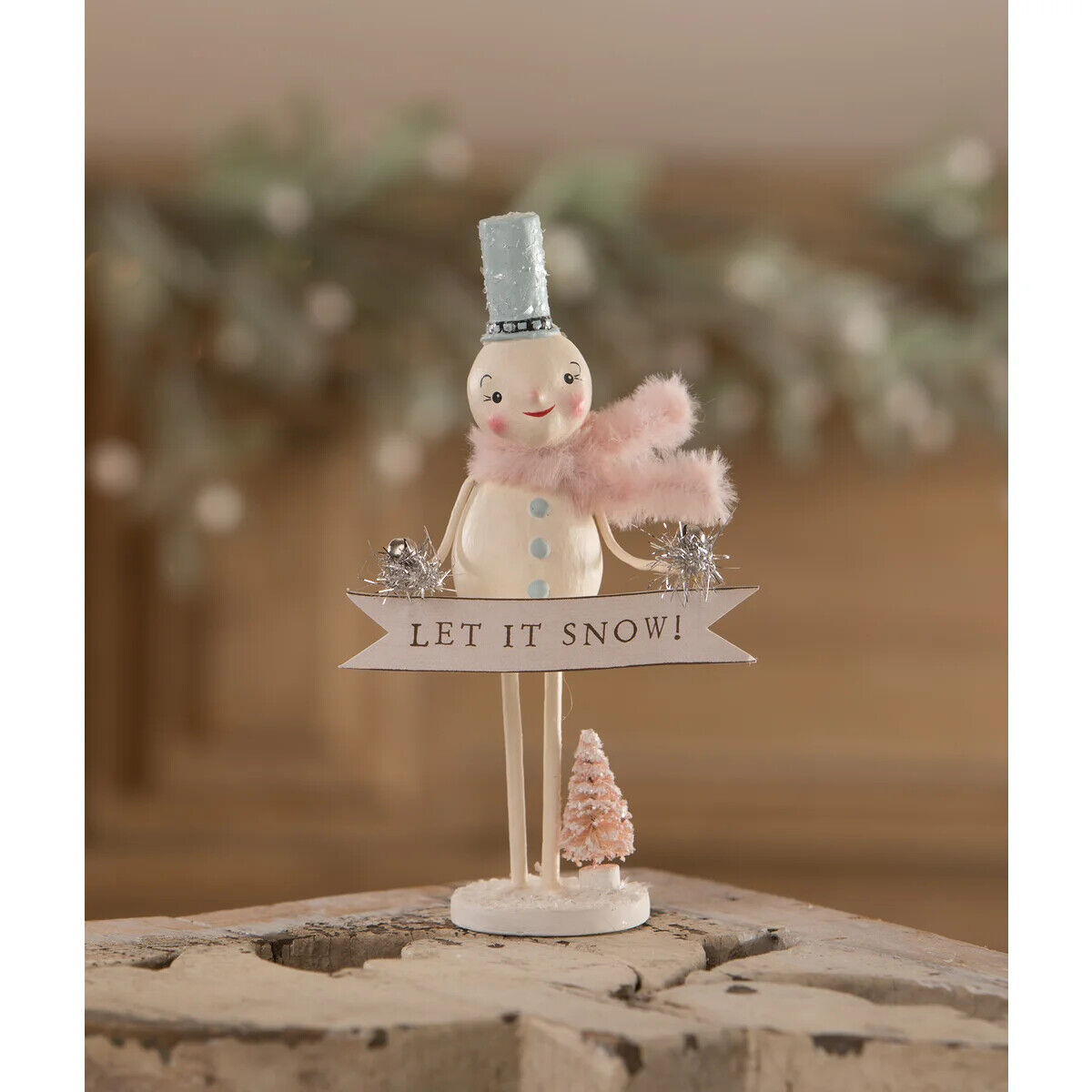 Bethany Lowe Christmas Let It Snow Pastel Snowman ML1085
