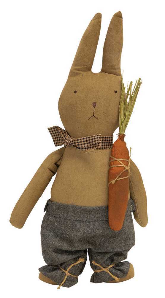 Primitive Easter Spring Bunny w/ Carrots Doll 15.5&quot; Craft Supply - The Primitive Pineapple Collection