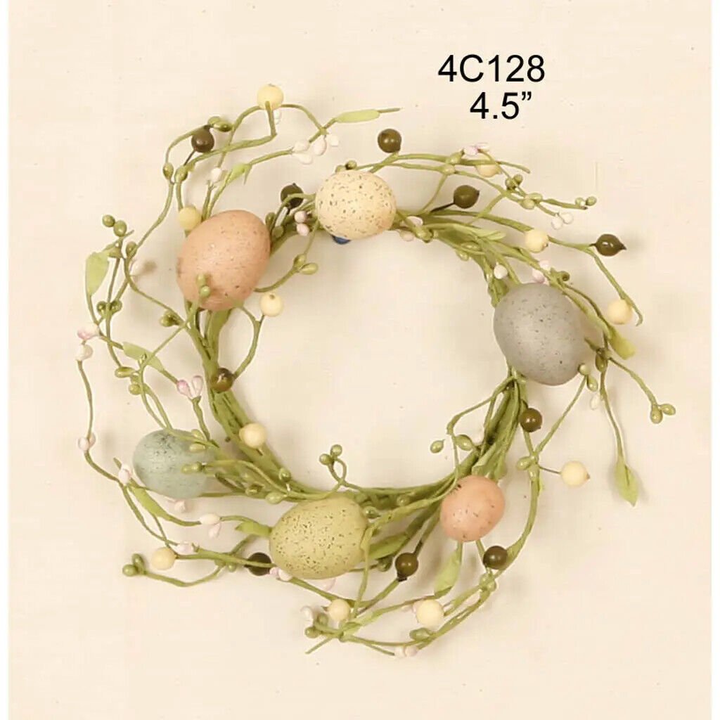 Primitive Spring Easter Egg Wreath/ Candle Ring 10&quot; - The Primitive Pineapple Collection