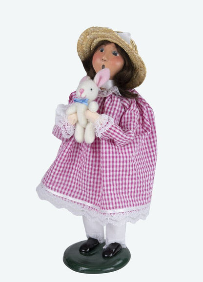 Primitive Colonial Byers Choice Easter Girl w/ Bunny Caroler 2023 New - The Primitive Pineapple Collection