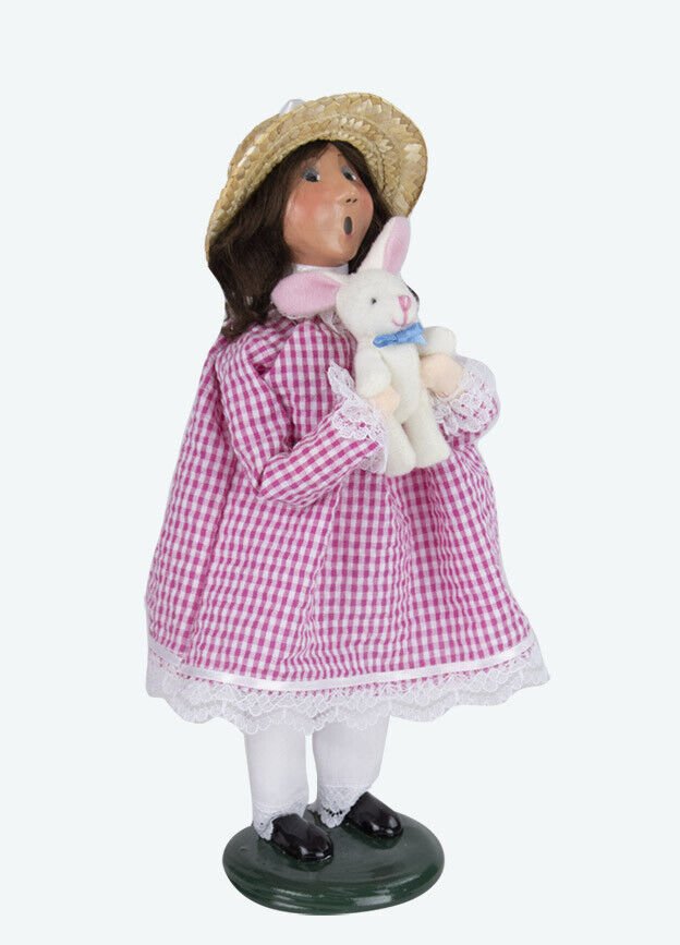 Primitive Colonial Byers Choice Easter Girl w/ Bunny Caroler 2023 New - The Primitive Pineapple Collection
