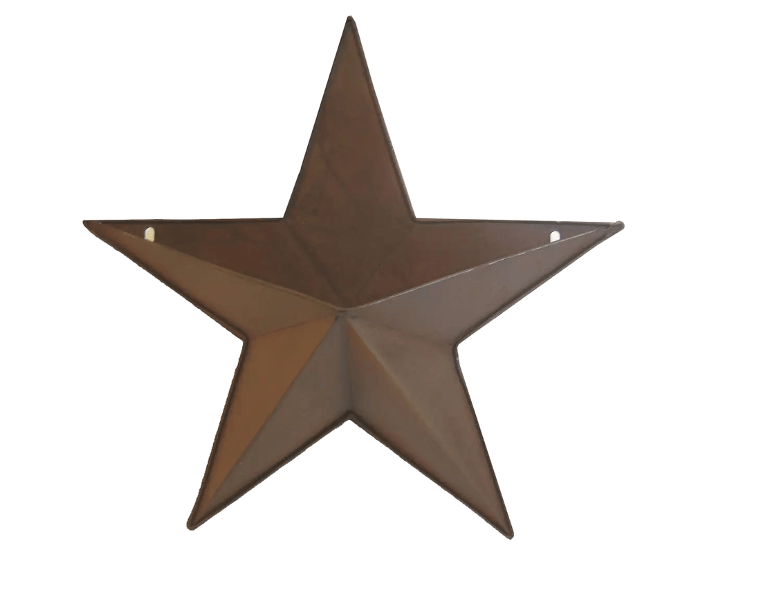 Primitive Farmhouse Country Rustic Tin Primitive Star Pocket 12&quot; Wall Decor - The Primitive Pineapple Collection